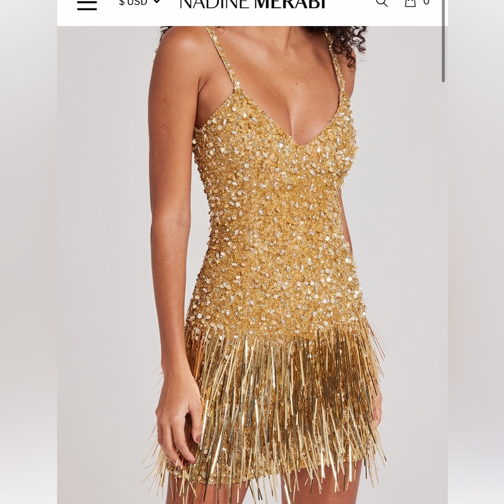 Nadine Merabi Gold Kendal Dress